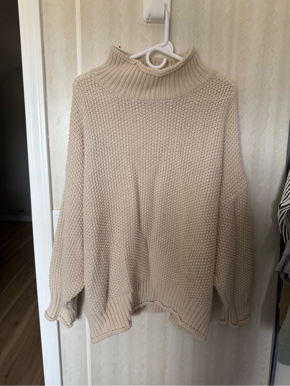 Miracle Cream Chunky Knit Turtleneck Sweater